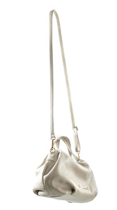 Baroncelli Italian Beige Leather Purse for Women Genuine Soft Leather Medium Size Shoulder Crossbody Bag Made in Italy