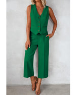 Load image into Gallery viewer, Luvamia Two-Piece Summer Set for Women - Green Medium Fits Size 8 / Size 10 - Perfect for Office, Brunch or Casual Wear
