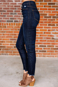 Allimy Womens High Waisted Boyfriend Skinny Stretchy Ripped Jeans for Women Trendy Jeggings Destroyed Denim Pants Capri Leggings Mom Jeans Dark Blue 8