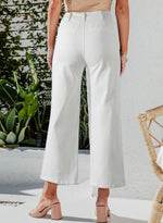 Load image into Gallery viewer, Sidefeel Women's Wide Leg Jeans High Waisted Stretchy Straight Leg Jeans Buttoned Loose Denim Pants with Pocket White Size 4 Short
