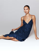 Load image into Gallery viewer, Princess Polly Cyrene Navy Floral V-Neck Backless Maxi Dress
