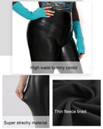 Load image into Gallery viewer, Tagoo Women's Stretchy Faux Leather Leggings Pants, Sexy Black High Waisted Tights
