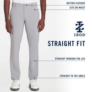 IZOD Men's Golf Swingflex Straight-Fit Flat-Front Pants, peacoat, 36W X 32L