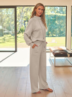 Load image into Gallery viewer, AUTOMET Lounge Sets for Women Sweatsuits 2 Piece Fall Fashion Outfits 2025 Sweatshirt Wide Leg Sweatpants Tracksuit CoffeeGrey M
