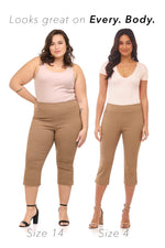 Load image into Gallery viewer, Rekucci Women’s Pull-On Straight Leg Capri Pants – Tummy Control &amp; Hidden Pocket – Stretch Comfort Fit (4, White)
