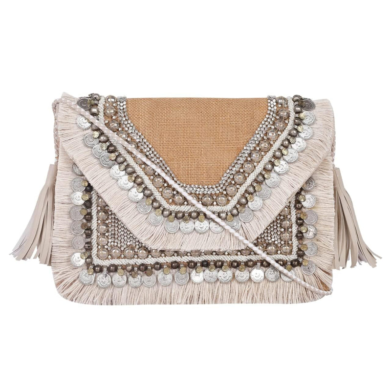 Graciaas Hand Embroidered Straw Clutch Purse – Woven Envelope Handbag, Summer Beach Bag