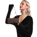 Load image into Gallery viewer, Boutique De FGG Brown Evening Bags and Clutches Women Formal Crystal Clutch Handbags Wedding Rhinestone Clutch Purse,Mini
