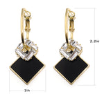 Load image into Gallery viewer, Black Gold Earrings for Women Dangle Drop Fashion Rhinestone Jewelry
