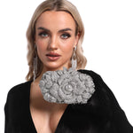 Load image into Gallery viewer, Boutique De FGG Flower Evening Bags for Women Wedding Handbags Crystal Clutch Purse Prom Rose Rhinestone Clutch Purses,Mini,Silver
