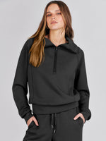Load image into Gallery viewer, ANRABESS Women 2 Piece Outfits 2025 Fall Fashion Airport Wide Leg Pants Lounge Set Leisure Travel Vacation Clothes Sweatsuits Black Medium
