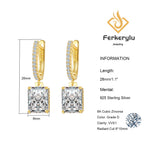 Load image into Gallery viewer, Ferkerylu Sterling Silver Diamond Earrings for Women 4CT 8 * 10mm Radiant cut Lab Simulation Diamond 5A Cubic Zirconia Hoop Earrings Jewelry Gift for Her Birthday Christmas Gold
