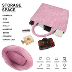 Load image into Gallery viewer, Woven Bag for Women, Fashion Top Handle Shoulder Bag Vegan Leather Shopper Bag Large Travel Tote Bag
