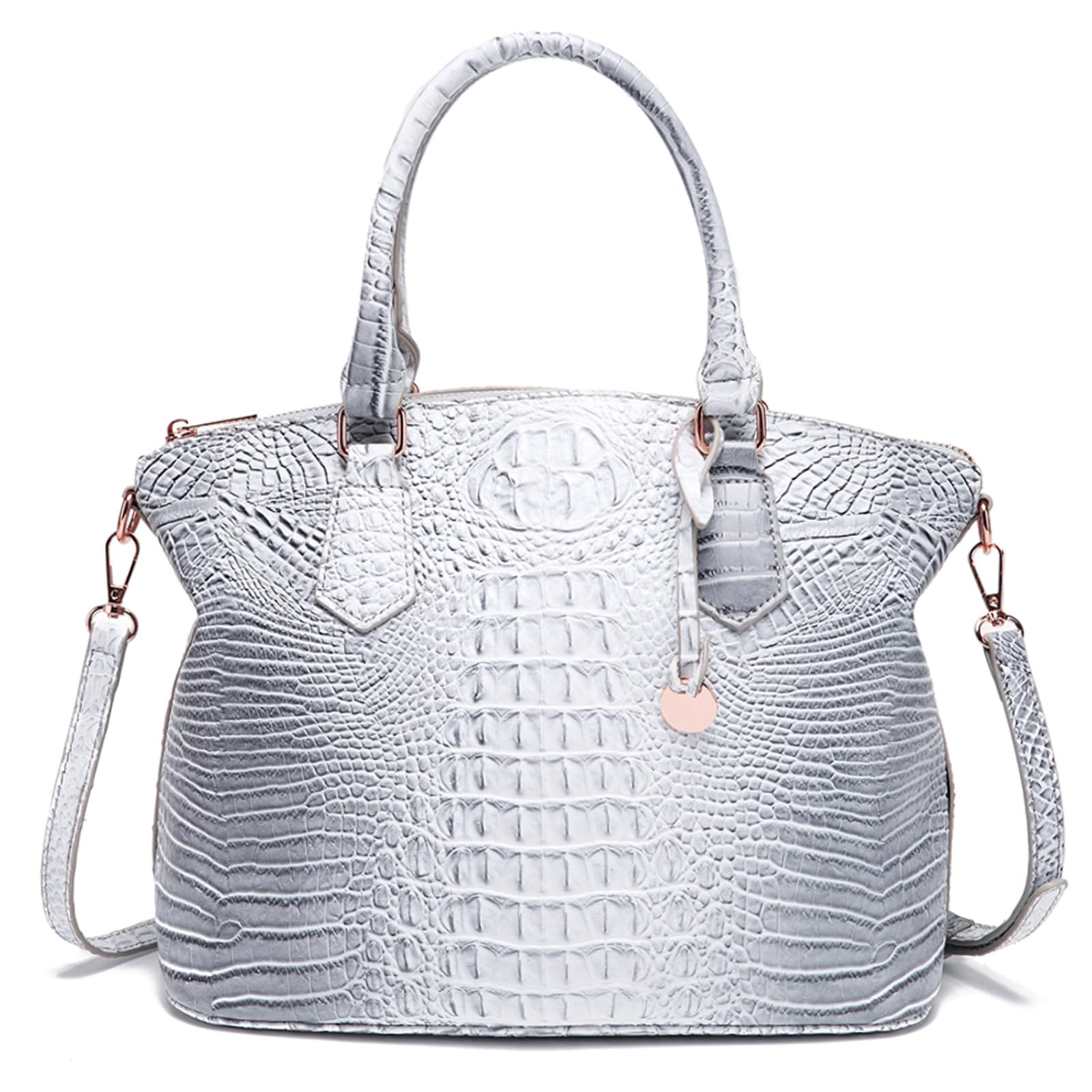 Crocodile Leather Tote Purse for Women Large Capacity Satchel Handbag with Strap Crossbody Bag for Work & Travel