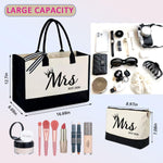 Load image into Gallery viewer, KDBDSYZB Mrs 2026 Bride Canvas Tote Bag, Gifts for Wedding BridalShower, mrs 2026 bag with Makeup Bag，Bachelorette Party, Bride to be Gifts, Miss to Mrs Bag,Christmas Personalized Bridesmaid Gift
