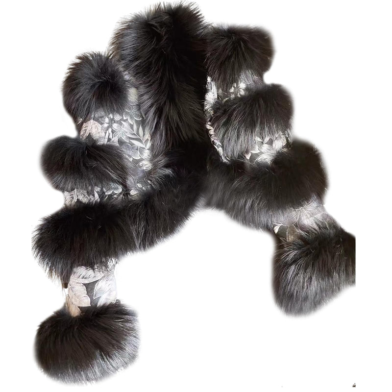 LVCOMEFF Women Sheep Leather Cropped Jacket Bolero Top Coat Motorcycle Jacket With Fox Fur Layer Long Sleeve Python Pattern (US, Alpha, X-Small, Regular, Regular, flower print)