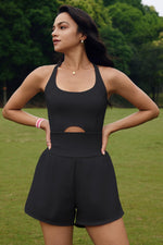 Load image into Gallery viewer, ReachMe Womens Running Onesie Workout Rompers Athletic Romper One Piece Outfits Exercise Jumpsuits Gym Yoga Clothes(Black,S)
