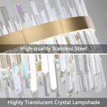 Load image into Gallery viewer, HAIXIANG Glam Crystal Chandelier 40 Inch Ring Chandeliers with Remote Dimmable LED Light Adjustable Hanging Lights Luxury Ceiling Pendant Lighting Fixtures for Living Dining Bedroom Foyer Gold Light

