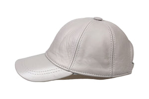 HATSQUARE Genuine Leather Baseball Cap Adjustable Soft Feel Dad Plain Hat Stylish Classic for Women Men Unisex (Grey)