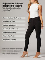 Load image into Gallery viewer, Conceited Stretch Slacks for Women - Wear to Work - Tummy Control - Slim Leg - Pockets - Ponte - (Available in Plus Size) - Endorse - Black - Small
