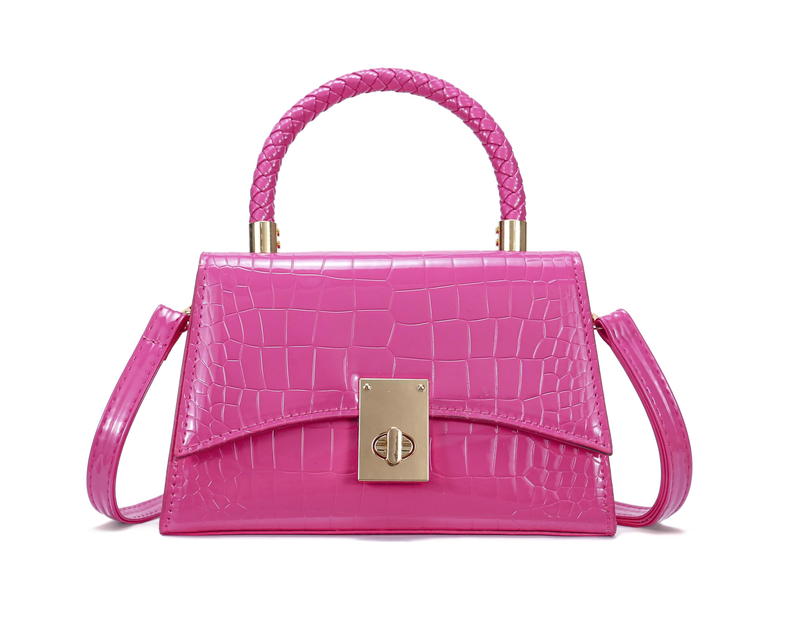 JHVYF Women Small Crossbody Bags Shoulder Bag Classic Satchel Handbags Ladies Cute Purses Satchels bag Hot Pink