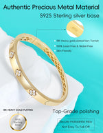Load image into Gallery viewer, TIMELESSTAR Gold Bangle Bracelets for Women Gifts Four Leaf Clover Bracelet Moissanite Diamond Tennis 925 Sterling Silver Chunky 18k Plated Cute Friendship Dainty Womens Bangles Stack Non Tarnish

