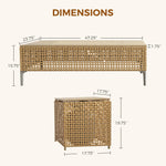 Load image into Gallery viewer, Grand patio 9-Piece Patio Furniture Set with 47" Fire Pit Table, Outdoor Conversation Set &amp; 50,000 BTU 47 Inch Rectangle Propane Fire Pit &amp; Storage Box with Water Resistant Thick Cushions, Cream
