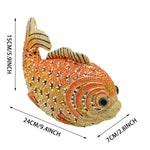 Load image into Gallery viewer, Tngan Women Mini Fish Clutch Luxury Rhinestones Purse Sparkling Banquet Handbag Wedding Party Clutch Bag, Gold Orange

