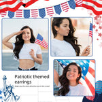 Load image into Gallery viewer, July 4th Independence Day Earrings American Flag Five-pointed Star Earrings Dangle Earrings for Women Independence Day Gifts
