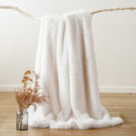 Load image into Gallery viewer, BATTILO HOME Luxury White Faux Fur Throw Blanket, Fluffy Cozy Soft Warm Fur Blanket for Couch, Sofa, Chair, Bed, Plush Fuzzy Fur Throws with Long Pile, 50&quot;x60&quot;(Ivory)
