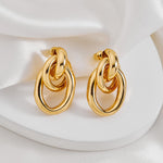 Load image into Gallery viewer, FILMOON Gold Geometric Drop Dangle Earrings for Women 18K Long Link Dangle Earrings Jewelry

