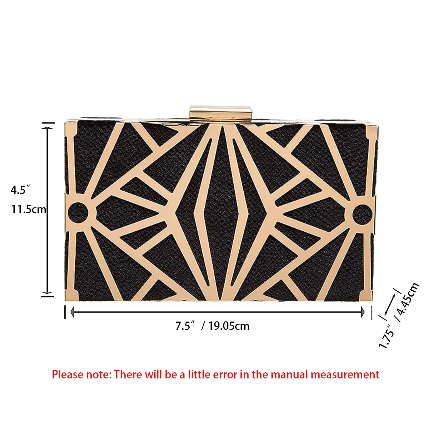 CARIEDO Women Evening Bag Elegant Clutch Purse Exquisite Velvet Metal Hollow out Handbags Prom Wedding Party (black)
