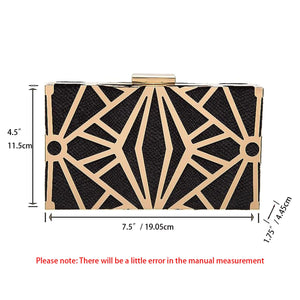 CARIEDO Women Evening Bag Elegant Clutch Purse Exquisite Velvet Metal Hollow out Handbags Prom Wedding Party (black)