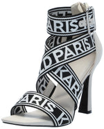 Load image into Gallery viewer, Karl Lagerfeld Paris Women's Careliz Everyday Strappy Sandal Heeled, Soft White, 9

