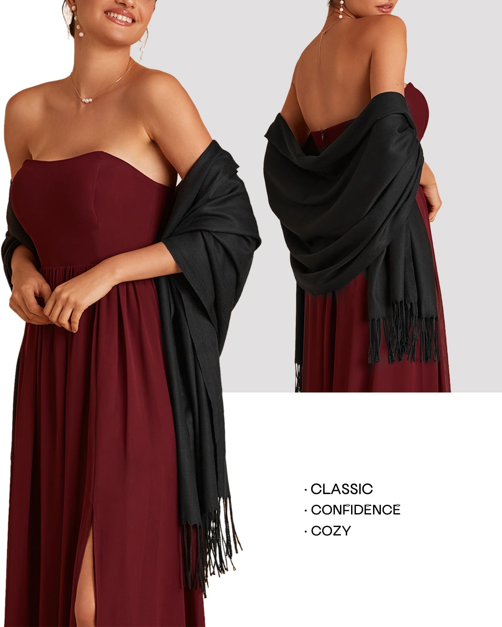 FURTALK Women's Scarf Pashmina Shawls and Wraps for Evening Dress Wedding Bride Bridesmaid Gifts Winter Scarves