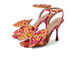 Load image into Gallery viewer, Betsey Johnson Women&#39;s Denly Heeled Sandal, Orange Floral, 8.5
