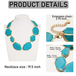 Load image into Gallery viewer, Firstmeet Vintage Resin Rhinestone Necklace Irregularly Shaped Elegant Crystal Collar for Women(XL-1240-Blue)

