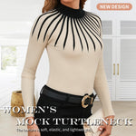 Load image into Gallery viewer, Women's 2025 Fall Fashion Turtleneck Long Sleeve Ribbed Knit Slim Fitted Casual Pullover Sweater Tops (US, Alpha, Medium, Regular, Regular, Apricot)
