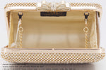 Load image into Gallery viewer, Dexmay Rhinestone Crystal Clutch Purse with Bow Clasp Evening Bag for Wedding Party Gold

