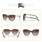 Load image into Gallery viewer, BURBERRY BE4216 300213 57M Dark Havana/Brown Gradient Cateye Sunglasses for Women+Bundle with Accessory Eyewear Kit
