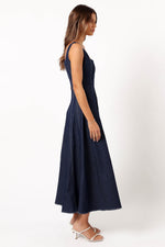 Load image into Gallery viewer, Petal &amp; Pup Callum Midi Dress - Dark Denim M
