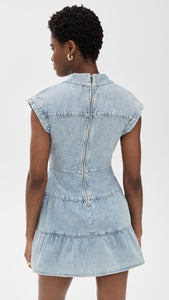 alice + olivia Women's Mila Deep V Twist Front Mini Dress, Rockstar Blue, 4