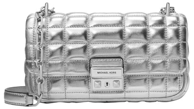 Michael Kors Tribeca Small Convertible Chain Shoulder Bag, Silver-Tone Hardware/Silver