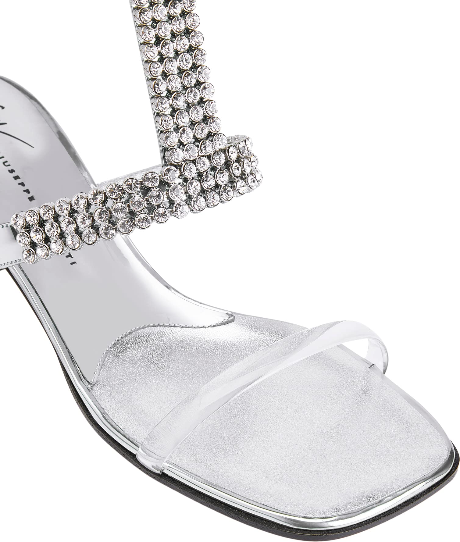 Giuseppe Zanotti, Devine Crystal 45 Sandals, 9, Silver