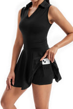 Load image into Gallery viewer, Flowy Athletic Dress for Women Workout Golf Tennis Active Wear Mini Sun Dresses with Shorts Pockets Teen Girls Cute Trendy Clothes Casual Summer Beach Going Out Outfits(Black,S)
