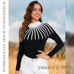 Load image into Gallery viewer, Women's 2025 Fall Fashion Turtleneck Long Sleeve Ribbed Knit Slim Fitted Casual Pullover Sweater Tops (US, Alpha, Medium, Regular, Regular, Black)
