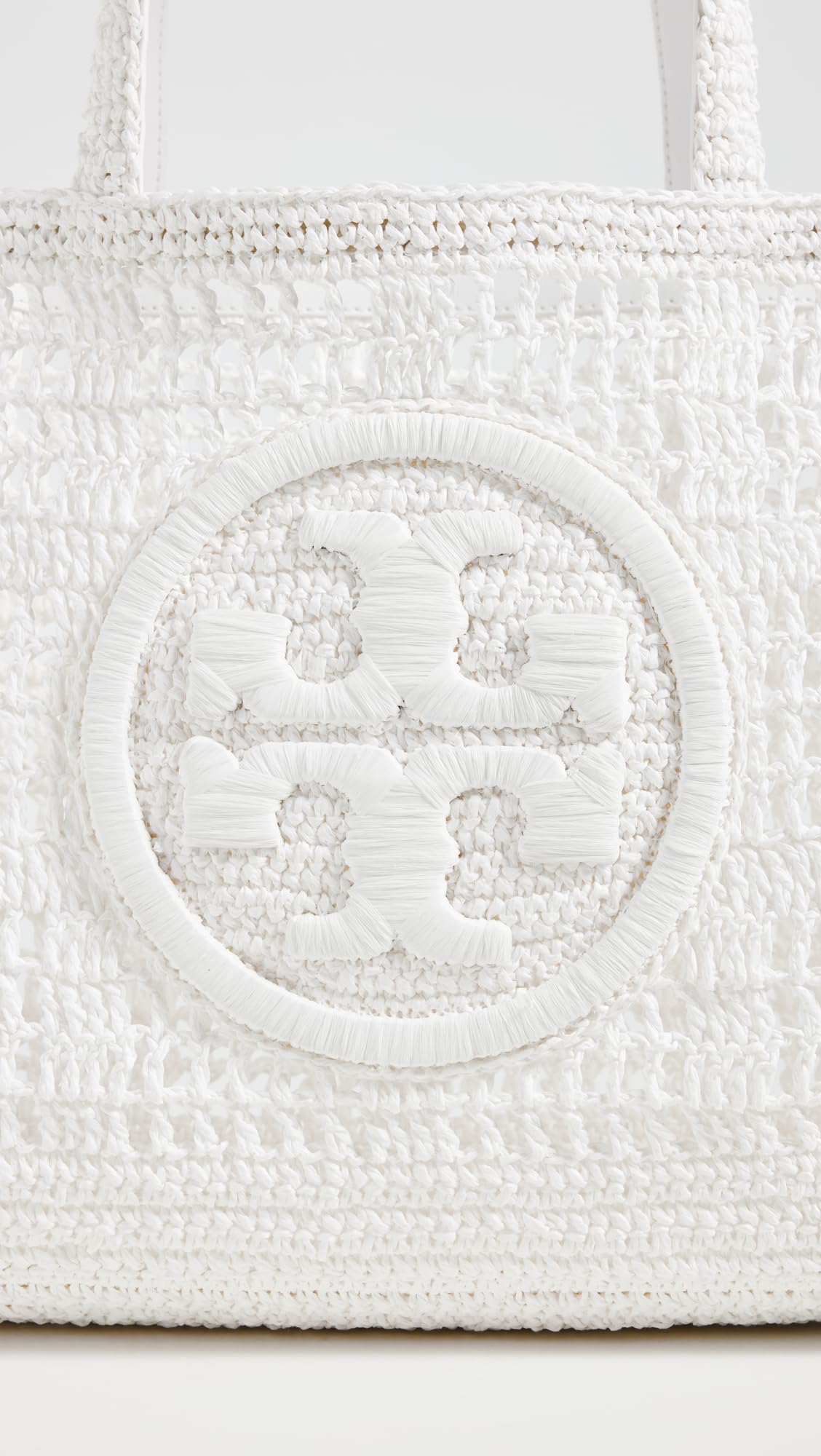 Tory Burch Women's Ella Hand Crocheted Small Tote, White, One Size