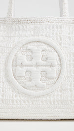 Load image into Gallery viewer, Tory Burch Women&#39;s Ella Hand Crocheted Small Tote, White, One Size
