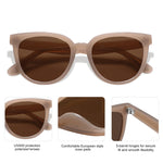 Load image into Gallery viewer, SOJOS Trendy Cat Eye Round Polarized Sunglasses for Women Fashion UV Protection Sunnies Sunglasses SJ2175, Brown Frame/Brown Lens
