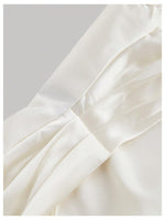 Load image into Gallery viewer, SHENHE Women's Satin Wrap Ruched Tie Side Tank Top Deep V Neck Sleeveless Elegant Blouse White X-Small
