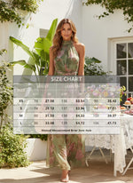 Load image into Gallery viewer, Wedding Guest Dresses for Women Chiffon Watercolor Floral Maxi Dress Halter Neck Sleeveless Pretty Garden Dresses Green
